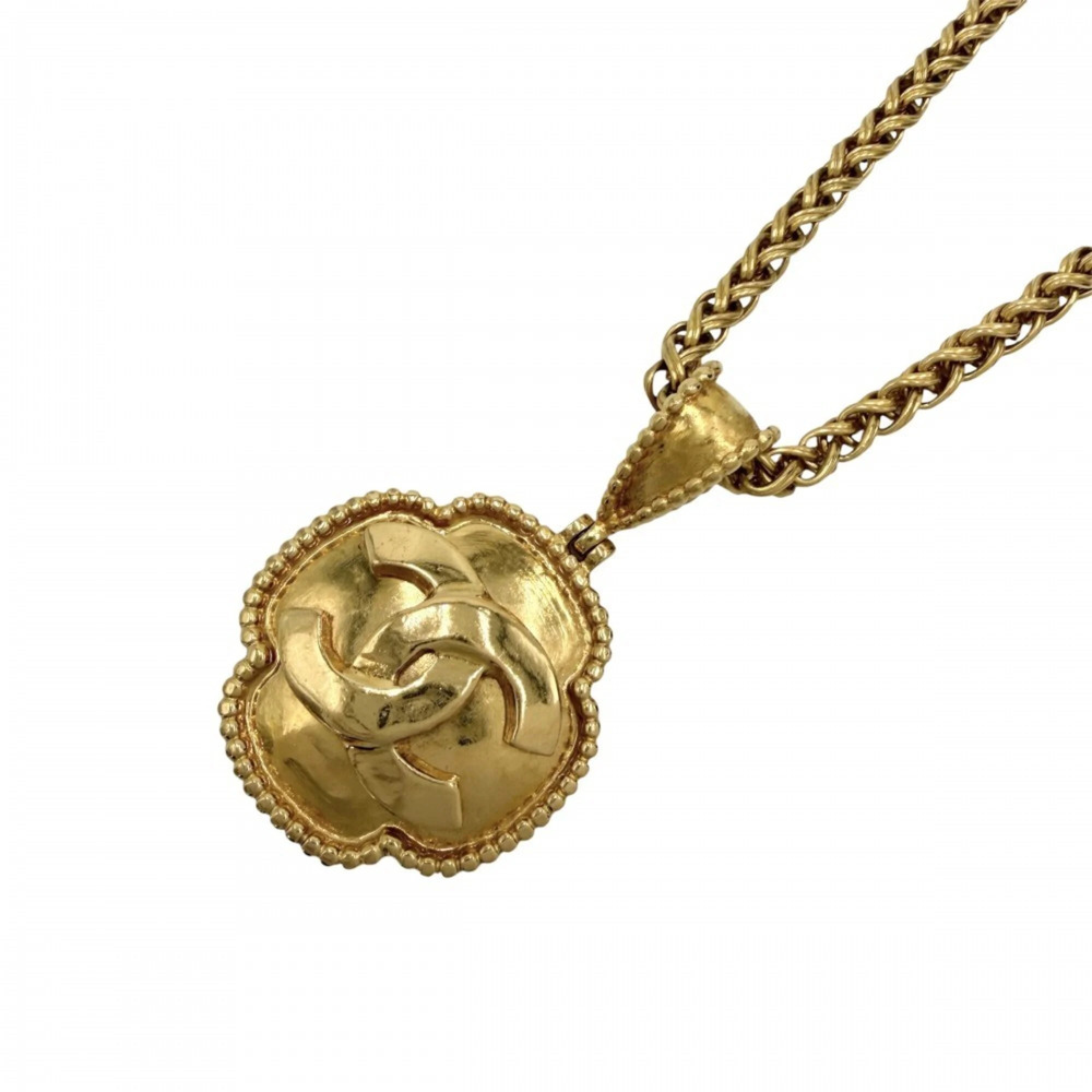 CHANEL Vintage Gold Logo Necklace
